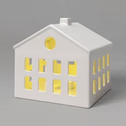 Ceramic LED Cottage House Christmas White - Threshold™