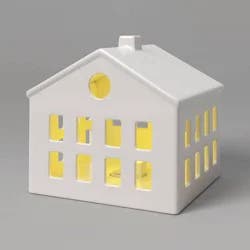 Ceramic LED Cottage House Christmas White - Threshold™