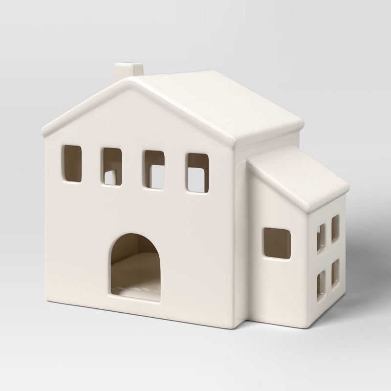 slide 3 of 3, Ceramic LED Tudor House White Christmas - Threshold™, 1 ct