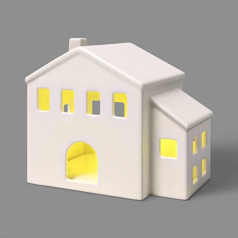 slide 1 of 3, Ceramic LED Tudor House White Christmas - Threshold™, 1 ct