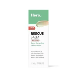 Hero Cosmetics Rescue Balm Red Correct - 15ml: Noncomedogenic, Face Cream, Acne-Prone Skin, Unscented