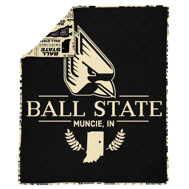 slide 1 of 5, NCAA Ball State Cardinals 60 x 80 Quilted Throw Blanket, 1 ct