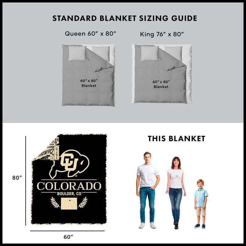 slide 5 of 5, NCAA Colorado Buffaloes 60 x 80 Quilted Throw Blanket, 1 ct
