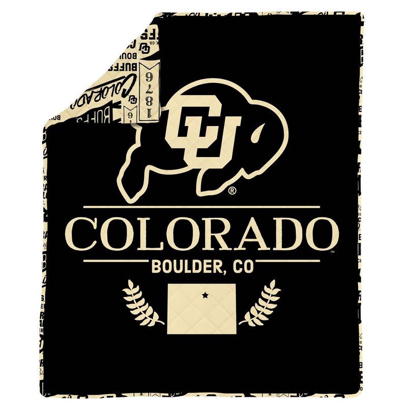 slide 1 of 5, NCAA Colorado Buffaloes 60 x 80 Quilted Throw Blanket, 1 ct