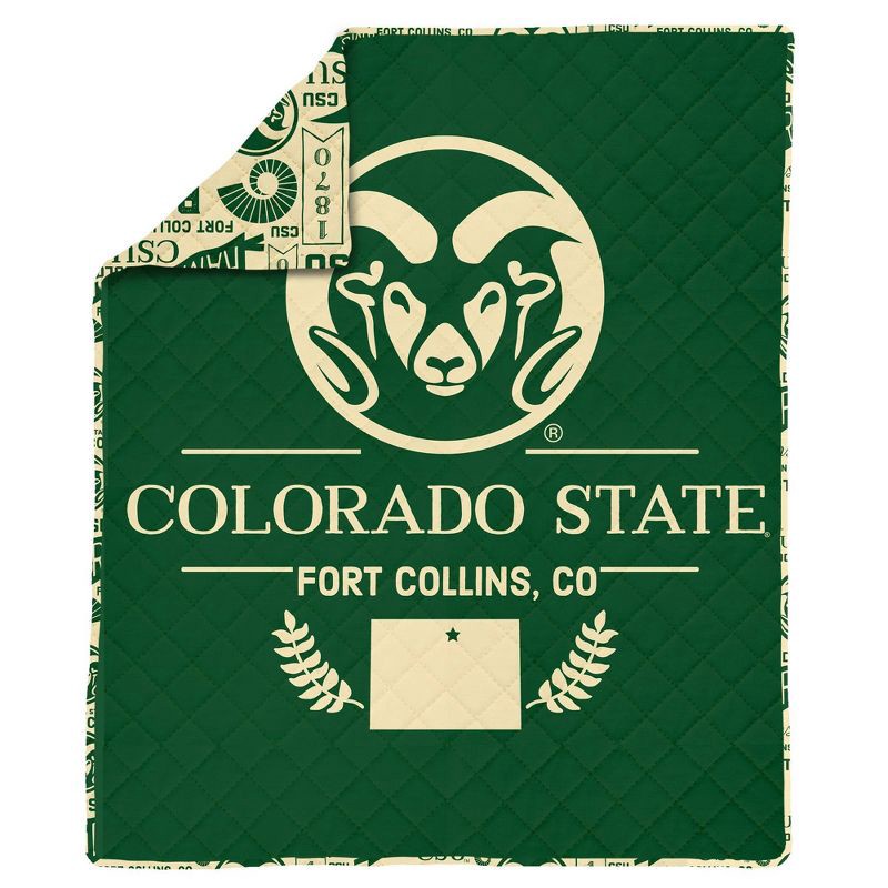 slide 1 of 5, NCAA Colorado State Rams 60 x 80 Quilted Throw Blanket, 1 ct