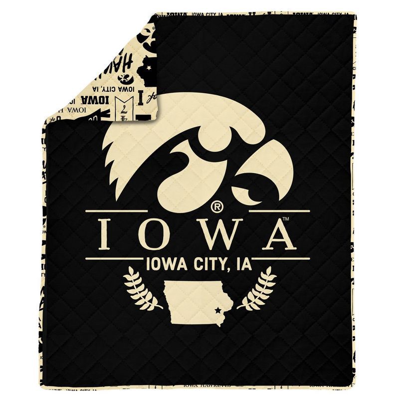 slide 1 of 5, NCAA Iowa Hawkeyes 60 x 80 Quilted Throw Blanket, 1 ct