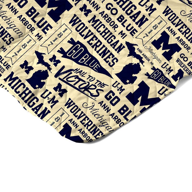 slide 4 of 5, NCAA Michigan Wolverines 60 x 80 Quilted Throw Blanket, 1 ct