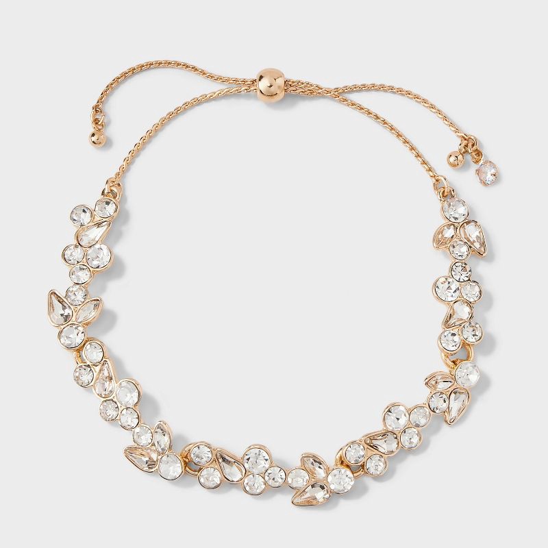 slide 3 of 4, Elegant Stone Pull-Tie Bracelet - A New Day™ Gold, 1 ct