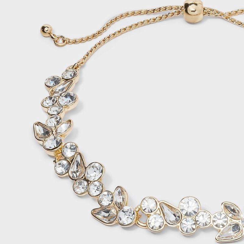 slide 4 of 4, Elegant Stone Pull-Tie Bracelet - A New Day™ Gold, 1 ct