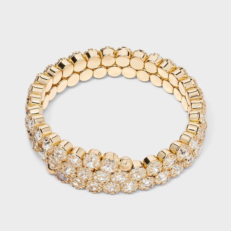 slide 1 of 4, Stone Wrap Around Bracelet - A New Day™ Gold, 1 ct
