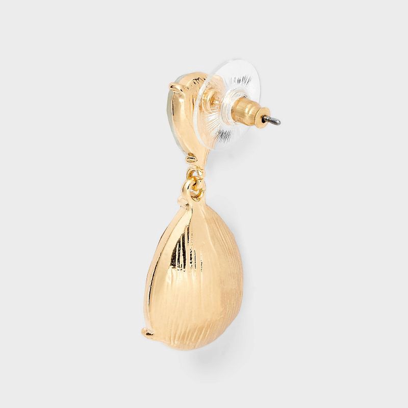 slide 3 of 3, Double Stone Teardrop Earrings - A New Day™ Gold, 1 ct
