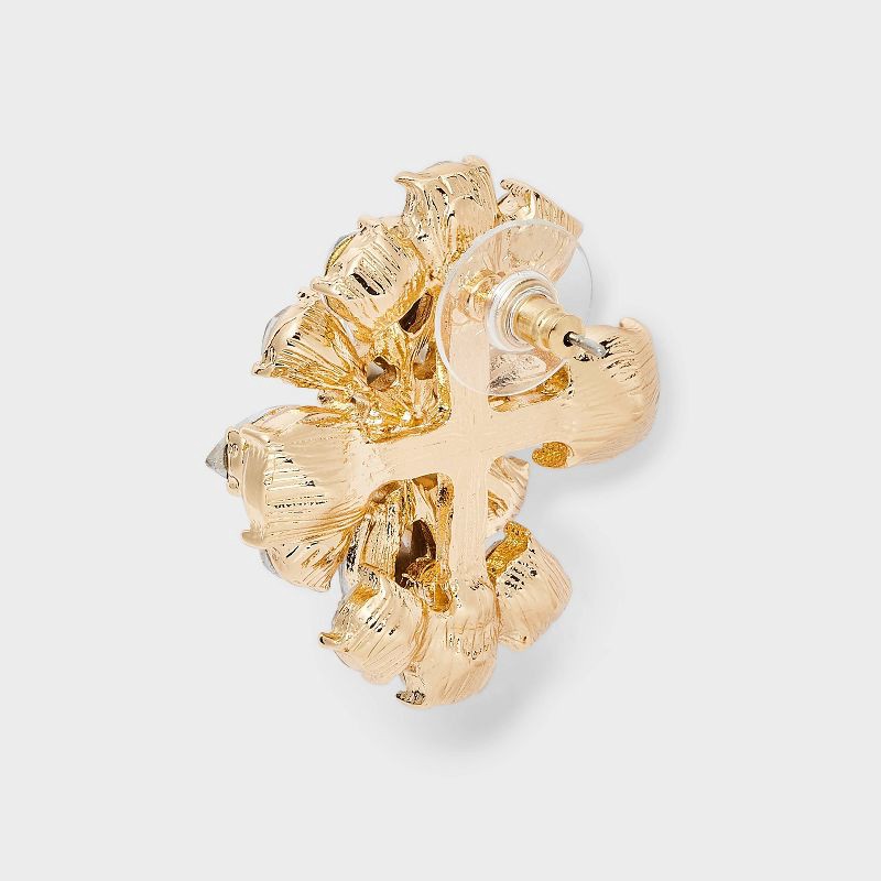 slide 3 of 3, Statement Stone Stud Earrings - A New Day™ Gold, 1 ct