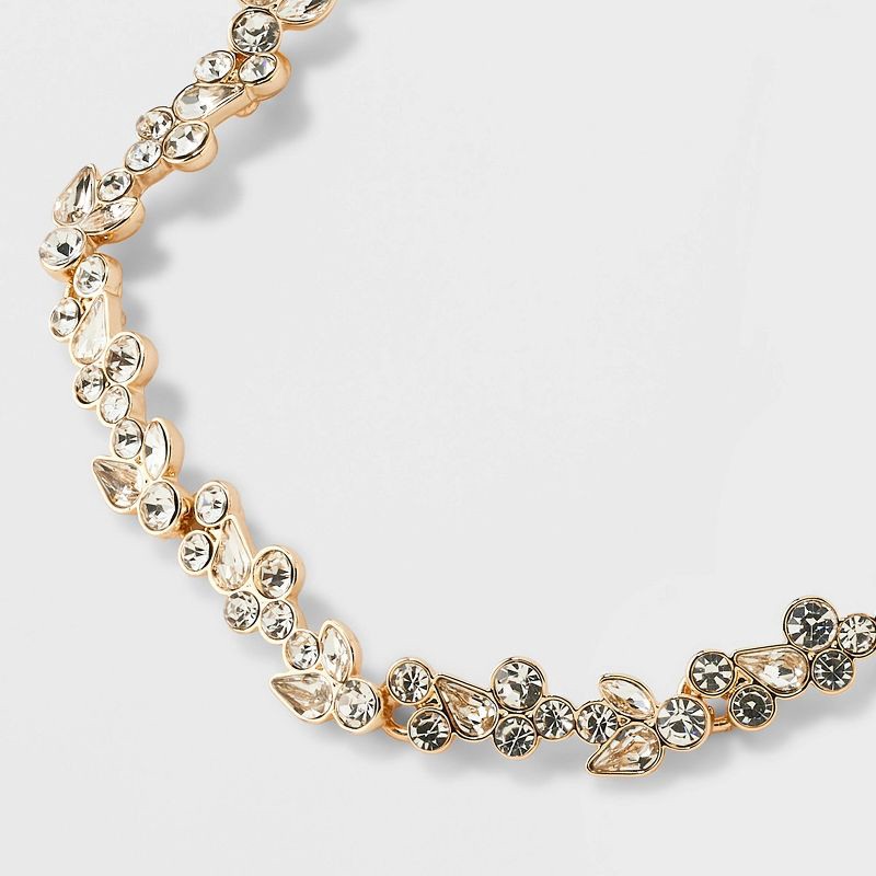 slide 4 of 4, Statement Vine Tennis Necklace - A New Day™ Gold, 1 ct