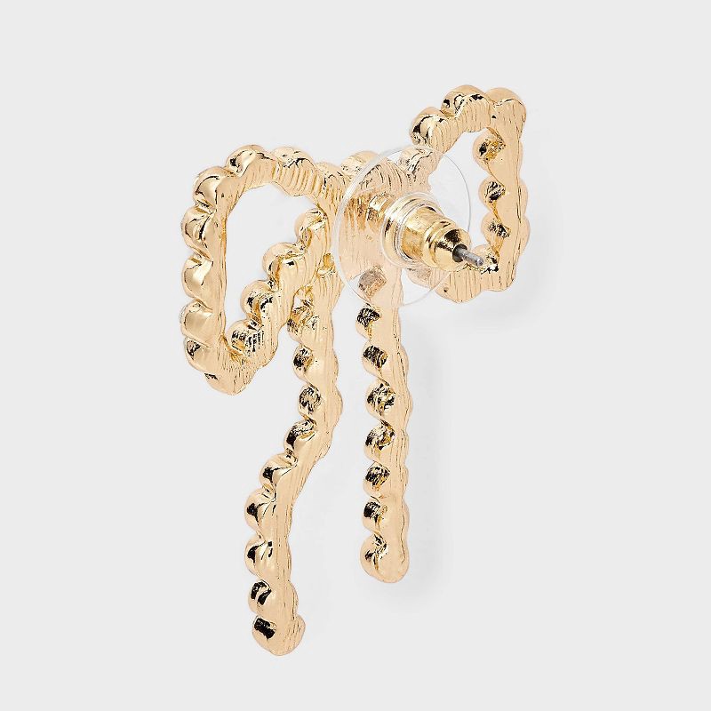 slide 3 of 3, Pave Bow Statement Earrings - A New Day™ Gold, 1 ct