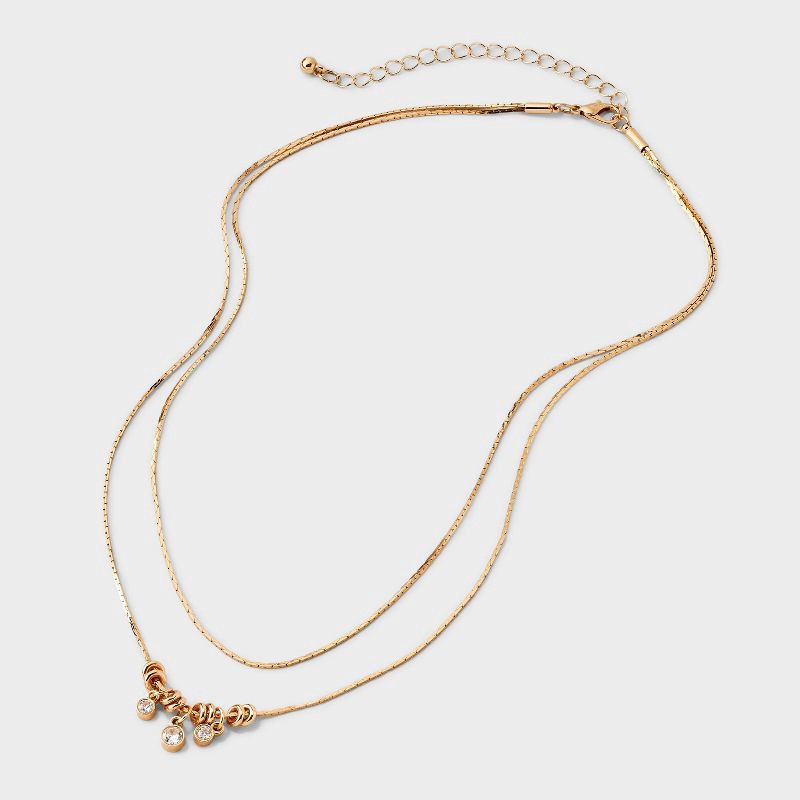 slide 3 of 4, Slider Charms Multi-Strand Necklace - Wild Fable™ Gold, 1 ct
