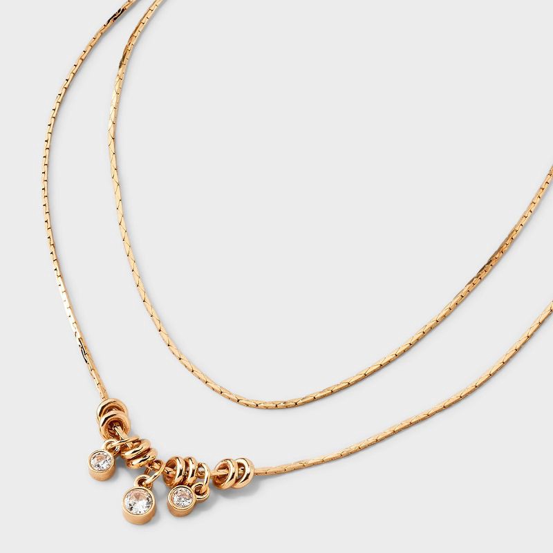 slide 4 of 4, Slider Charms Multi-Strand Necklace - Wild Fable™ Gold, 1 ct