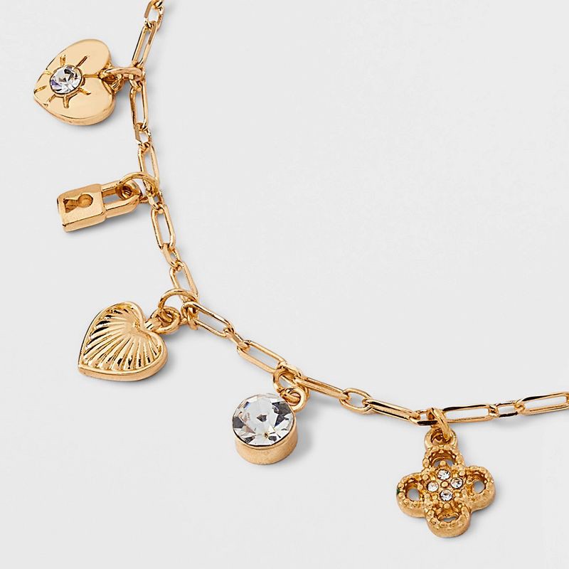 slide 4 of 4, Mixed Charm Necklace - Wild Fable™ Gold, 1 ct