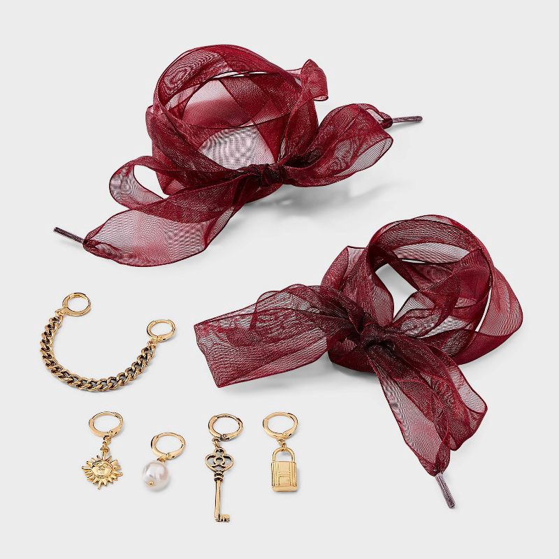 slide 2 of 2, Lock and Key Shoelace and Shoe Charm Set - Wild Fable™ Gold, 1 ct