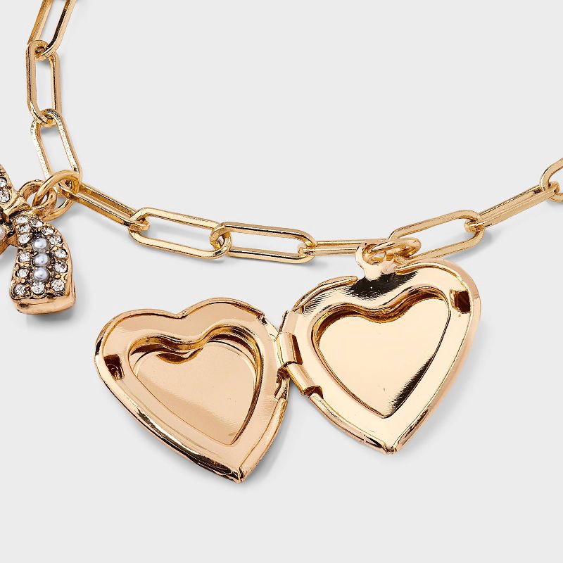 slide 3 of 3, Hearts and Bows Shoe Charm Set - Wild Fable™ Gold, 1 ct