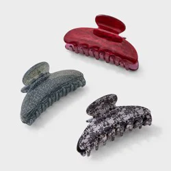 Acrylic Halfmoon Claw Hair Clip Set 3pc - Wild Fable™