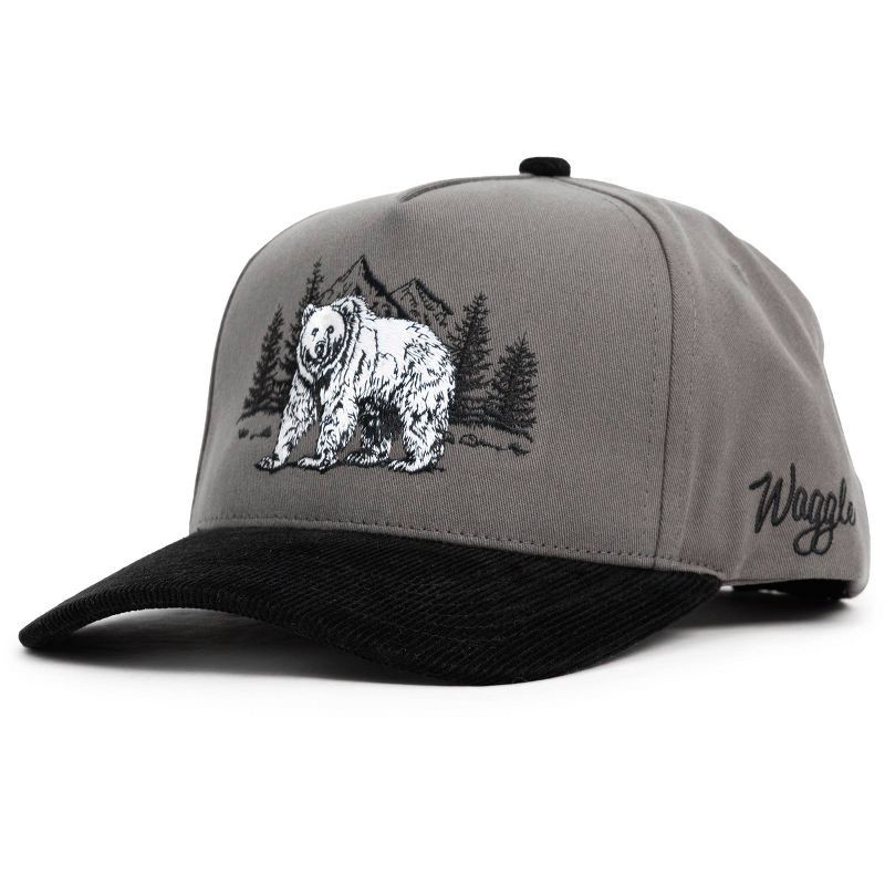 slide 2 of 6, Waggle Adult Cotton Baseball Hat - Grizz Corduroy Brim, 1 ct