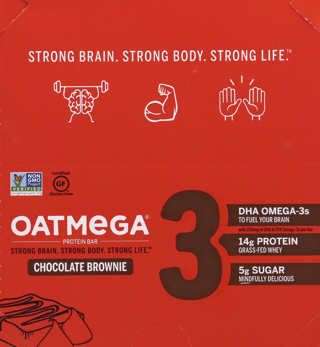 slide 11 of 12, Oatmega Chocolate Brownie Protein Bar 12 ea, 12 ct