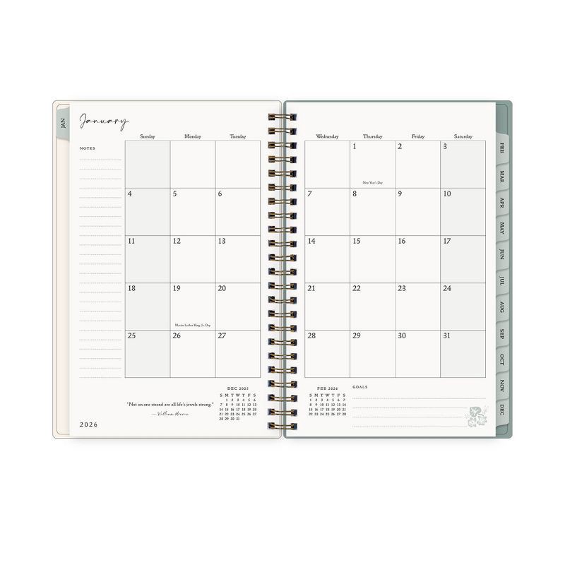 slide 6 of 12, Morris & Co. by Blue Sky 2026 5"x8" Weekly/Monthly Wirebound Planner Printed Strawberry Thief, 1 ct