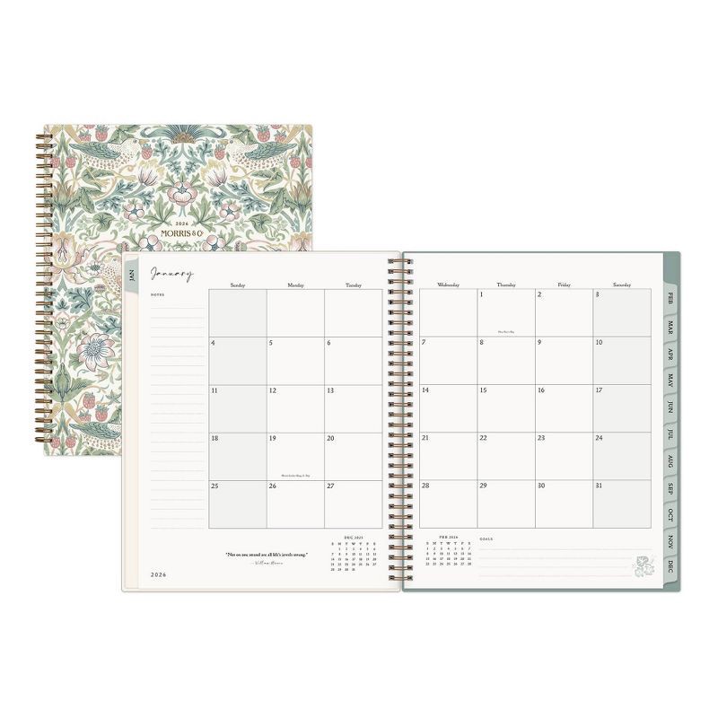 slide 4 of 12, Morris & Co. by Blue Sky 8.5"x11" 2026 Weekly/Monthly Wirebound Planner Printed Strawberry Thief, 1 ct