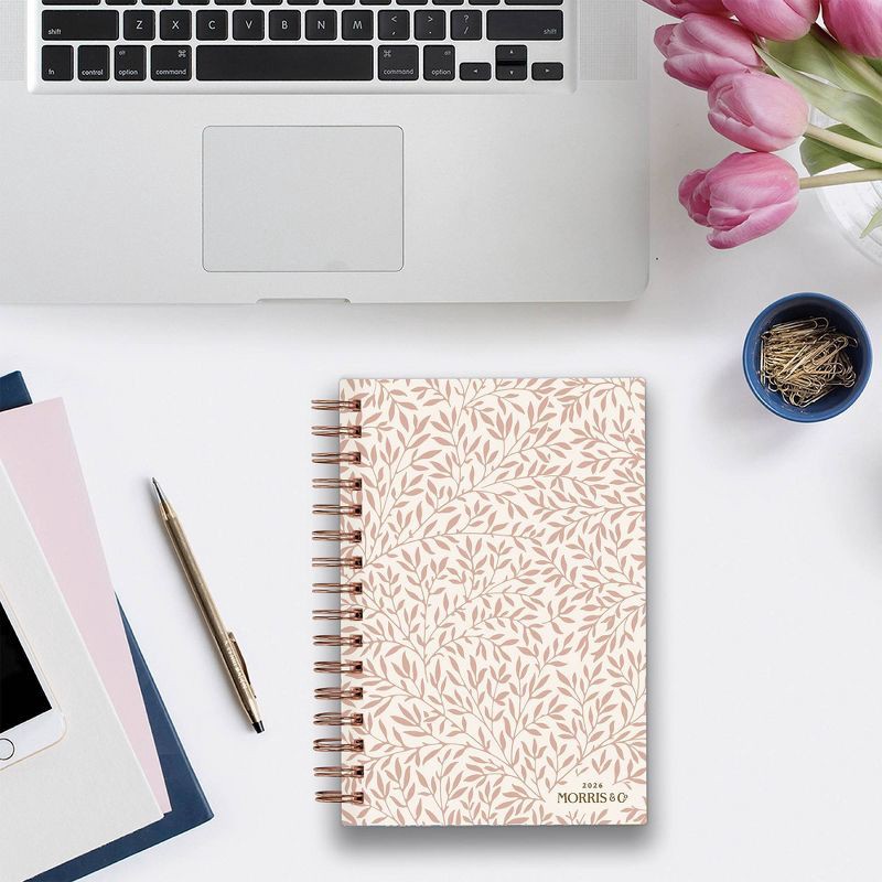 slide 2 of 13, Morris & Co. by Blue Sky 5"x8" 2026 Daily/Monthly Wirebound Planner Printed Standen Lily Peach, 1 ct