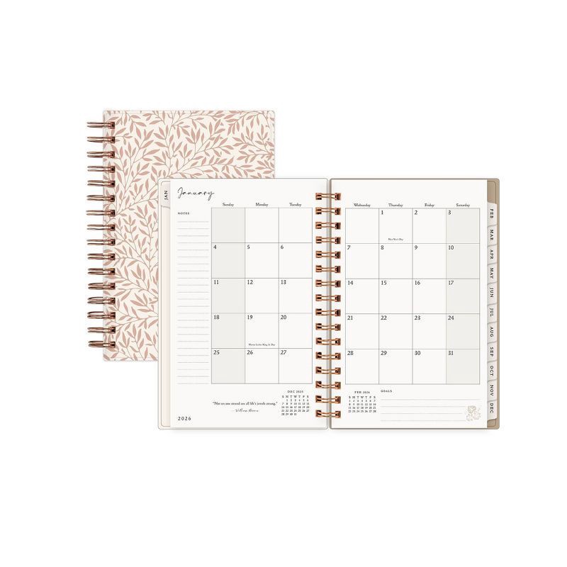 slide 4 of 13, Morris & Co. by Blue Sky 5"x8" 2026 Daily/Monthly Wirebound Planner Printed Standen Lily Peach, 1 ct