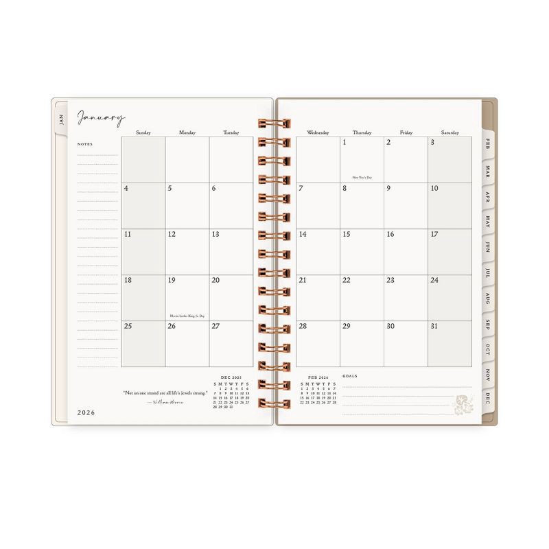 slide 5 of 13, Morris & Co. by Blue Sky 5"x8" 2026 Daily/Monthly Wirebound Planner Printed Standen Lily Peach, 1 ct