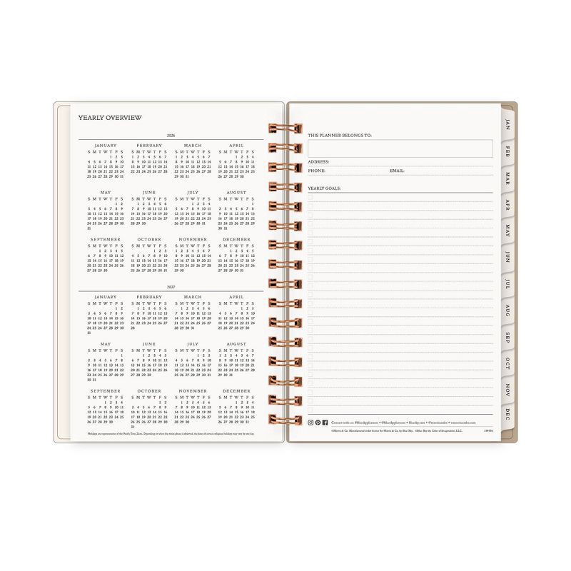 slide 8 of 13, Morris & Co. by Blue Sky 5"x8" 2026 Daily/Monthly Wirebound Planner Printed Standen Lily Peach, 1 ct