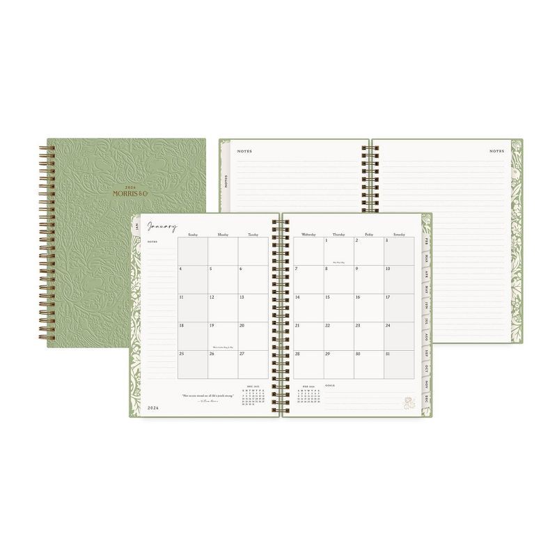 slide 4 of 12, Morris & Co. by Blue Sky 5.875"x8.625" 2026 Weekly/Monthly Wirebound Planner Hardcover Debossed Brer Rabbit Green, 1 ct