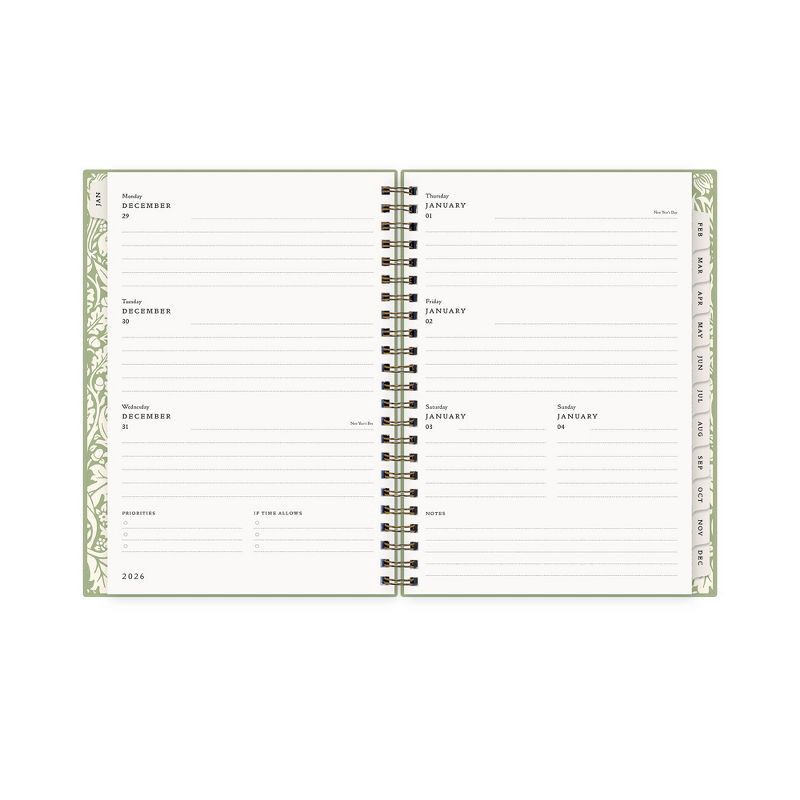 slide 6 of 12, Morris & Co. by Blue Sky 5.875"x8.625" 2026 Weekly/Monthly Wirebound Planner Hardcover Debossed Brer Rabbit Green, 1 ct