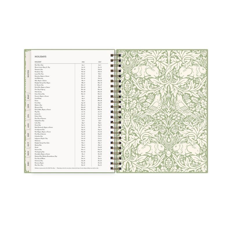 slide 11 of 12, Morris & Co. by Blue Sky 5.875"x8.625" 2026 Weekly/Monthly Wirebound Planner Hardcover Debossed Brer Rabbit Green, 1 ct