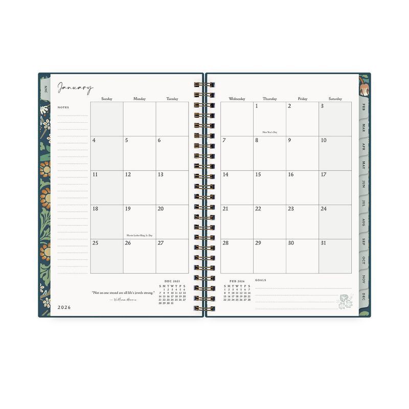 slide 6 of 11, Morris & Co. by Blue Sky 5"x8" 2026 Weekly/Monthly Wirebound Planner Hardcover Blackthorn Blue, 1 ct