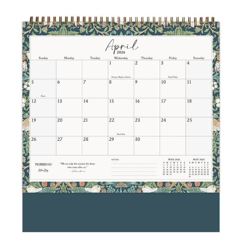 slide 6 of 10, Morris & Co. by Blue Sky 7.5"x6.25" 2026 Monthly Desk Calendar Multi Design, 1 ct