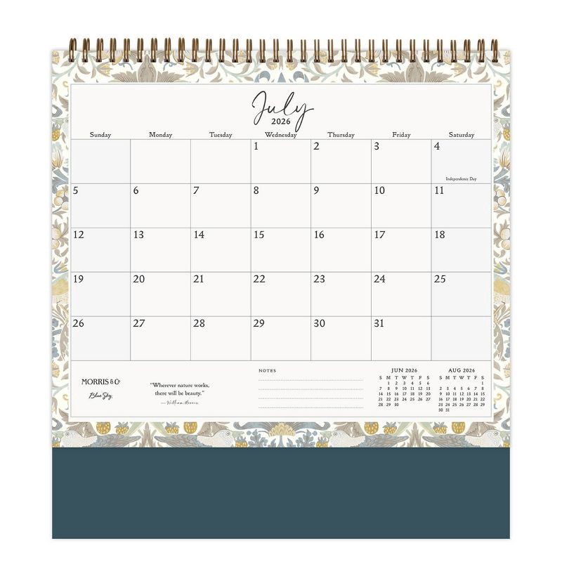 slide 7 of 10, Morris & Co. by Blue Sky 7.5"x6.25" 2026 Monthly Desk Calendar Multi Design, 1 ct