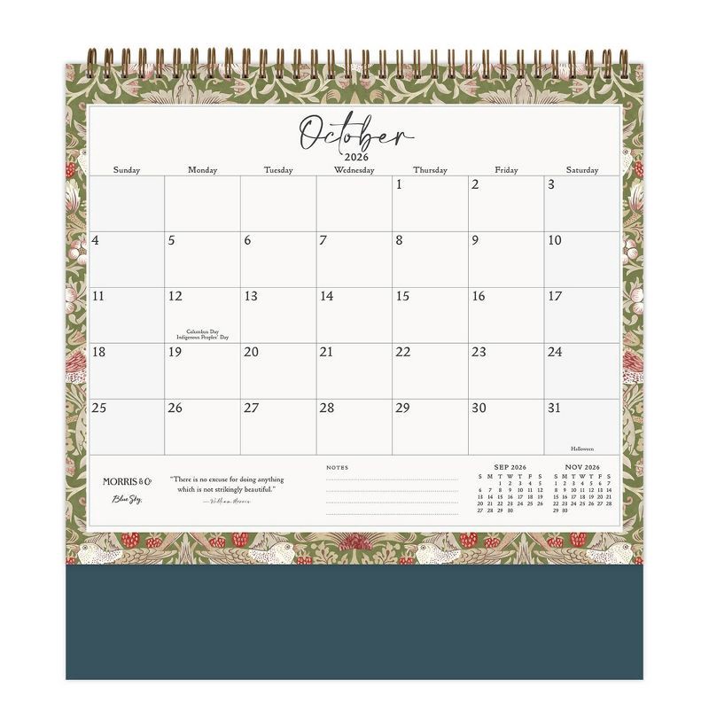 slide 8 of 10, Morris & Co. by Blue Sky 7.5"x6.25" 2026 Monthly Desk Calendar Multi Design, 1 ct