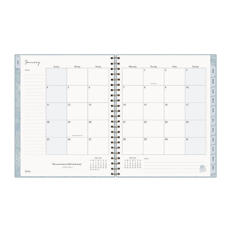 slide 5 of 12, Morris & Co. by Blue Sky 8.5"x11" 2026 Weekly/Monthly Wirebound Planner Hardcover Solid Dearle Blue, 1 ct