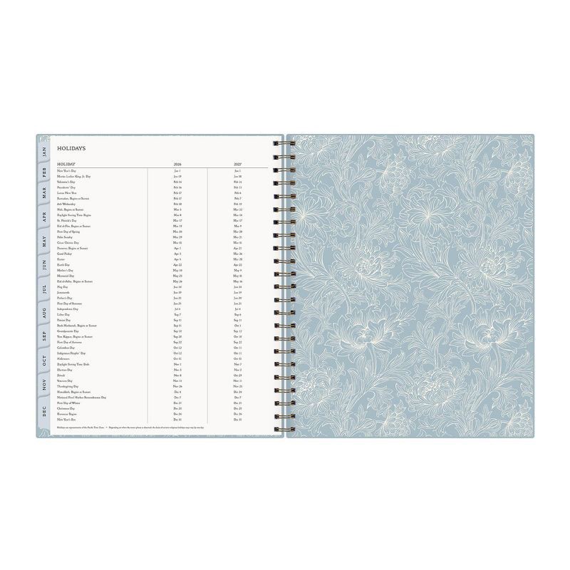 slide 11 of 12, Morris & Co. by Blue Sky 8.5"x11" 2026 Weekly/Monthly Wirebound Planner Hardcover Solid Dearle Blue, 1 ct
