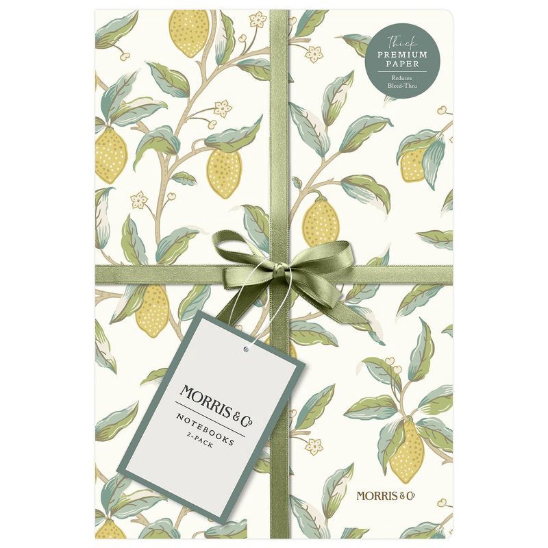 slide 5 of 10, Morris & Co. by Blue Sky 2ct 5.75"x8.5" Bookbound Undated Journal Strawberry Thief and Lemon Tree, 2 ct