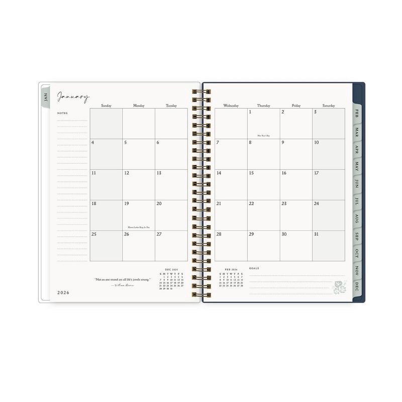 slide 6 of 13, Morris & Co. by Blue Sky 5.875"x8.625" 2026 Weekly/Monthly Wirebound Planner Printed Blackthorn Blue, 1 ct