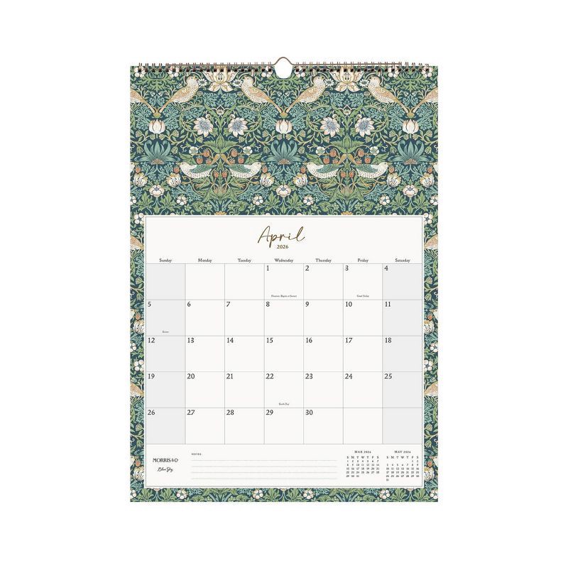 slide 3 of 6, Morris & Co. by Blue Sky 12"x17" 2026 Wirebound Monthly Wall Calendar Multi Design, 1 ct