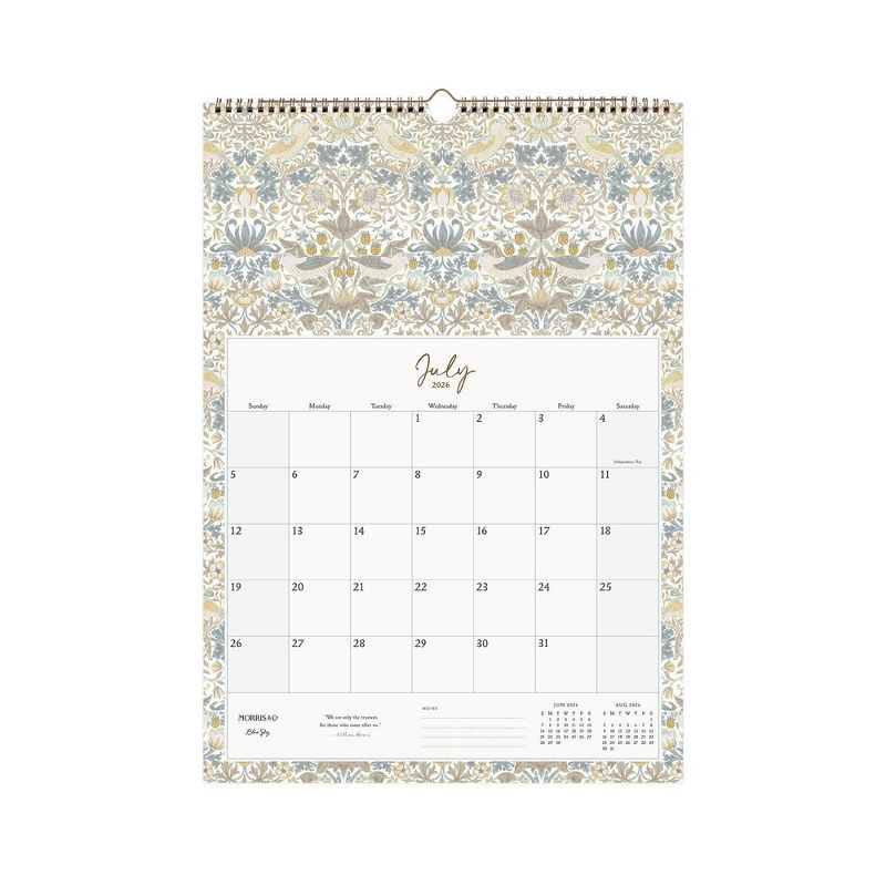 slide 4 of 6, Morris & Co. by Blue Sky 12"x17" 2026 Wirebound Monthly Wall Calendar Multi Design, 1 ct