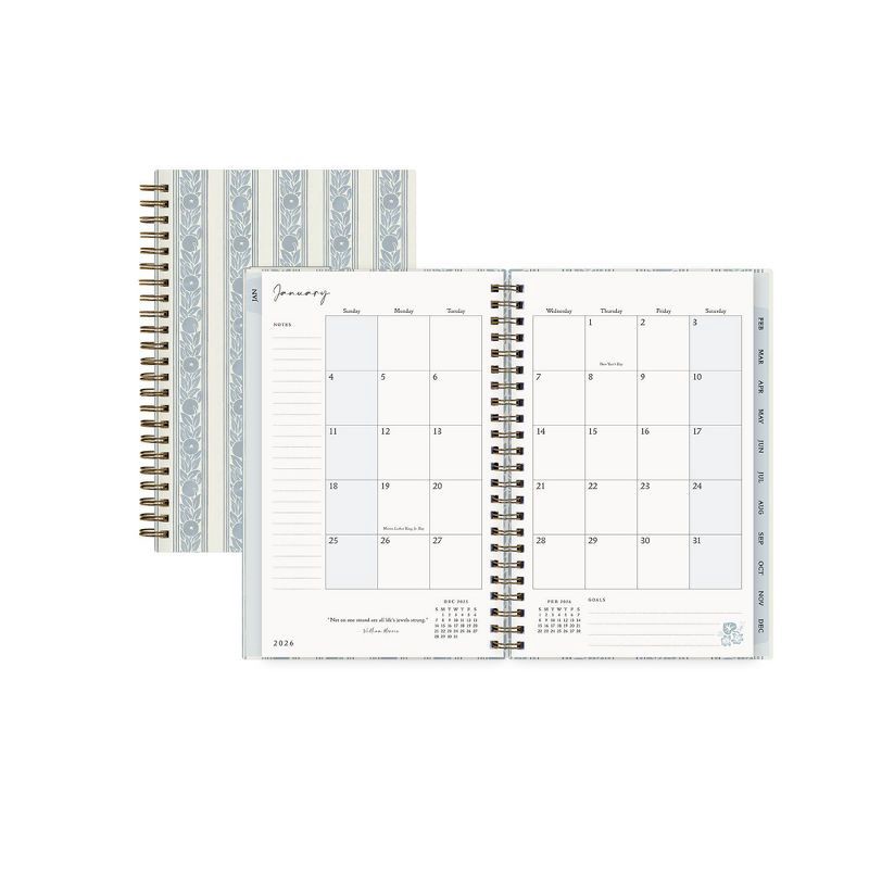 slide 4 of 12, Morris & Co. by Blue Sky 5"x8" 2026 Weekly/Monthly Wirebound Planner Hardcover Fruit Stripe Slate, 1 ct