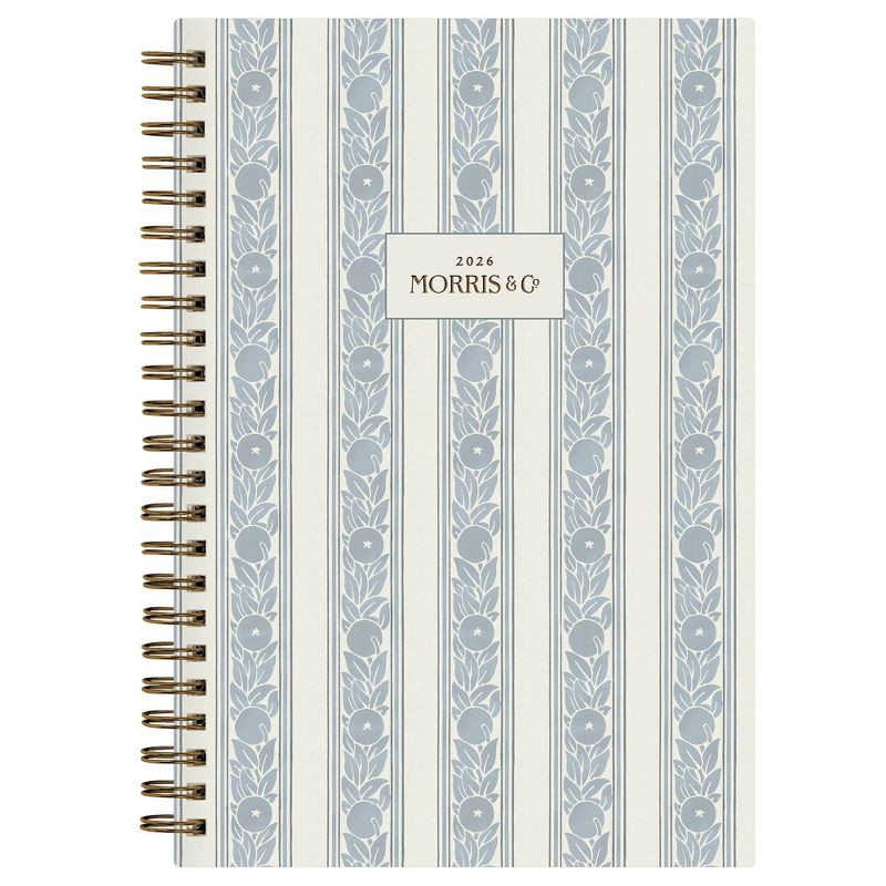 slide 1 of 12, Morris & Co. by Blue Sky 5"x8" 2026 Weekly/Monthly Wirebound Planner Hardcover Fruit Stripe Slate, 1 ct