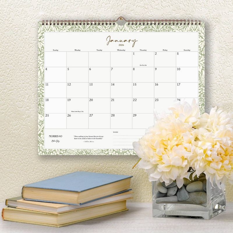 slide 2 of 7, Morris & Co. by Blue Sky 15"x12" 2026 Wirebound Monthly Wall Calendar Multi Design, 1 ct