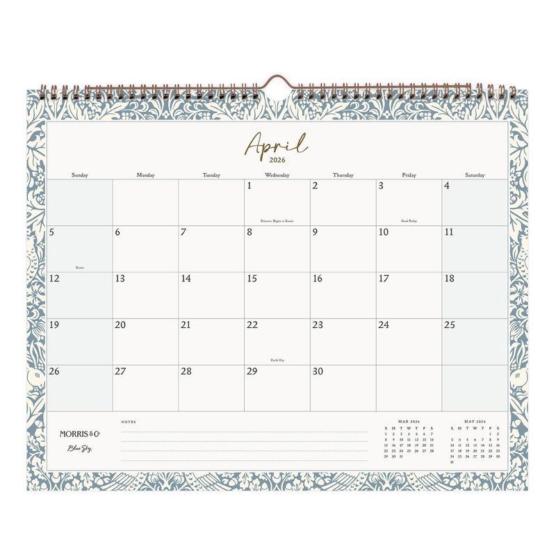 slide 4 of 7, Morris & Co. by Blue Sky 15"x12" 2026 Wirebound Monthly Wall Calendar Multi Design, 1 ct