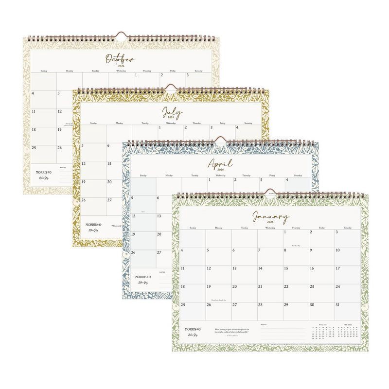 slide 7 of 7, Morris & Co. by Blue Sky 15"x12" 2026 Wirebound Monthly Wall Calendar Multi Design, 1 ct